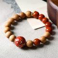 Fortune Jewel Lacquer Craft Bead Sandalwood South Red Agated Protection Bracelet - Fortune Jewel