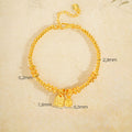 Fortune Jewel 24k Gold Plated Brass Fu Character Lucky Charm Blessing Bracelet - Fortune Jewel