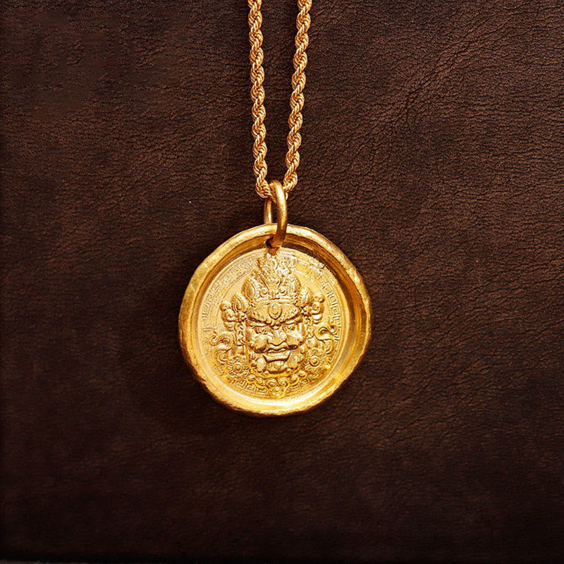 Fortune Jewel 24k Gold Plated Brass Yellow Jambhala Prosperity Protection Chain Pendant Necklace - Fortune Jewel