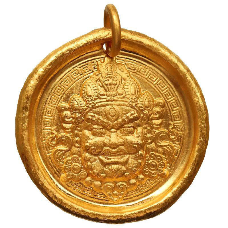 Fortune Jewel 24k Gold Plated Brass Yellow Jambhala Prosperity Protection Chain Pendant Necklace - Fortune Jewel