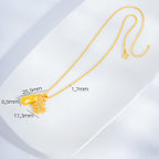 Fortune Jewel 24k Gold Plated Brass Pixiu Cross Dorje Vajra Wealth Chain Pendant Necklace - Fortune Jewel