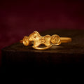 Buddha Stones Year Of The Horse 24k Gold Plated Brass Copper Coin Adjustable Ring - Fortune Jewel