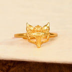 Fortune Jewel Fox Mask 24k Gold Plated Brass Ring - Fortune Jewel
