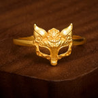 Fortune Jewel Fox Mask 24k Gold Plated Brass Ring - Fortune Jewel
