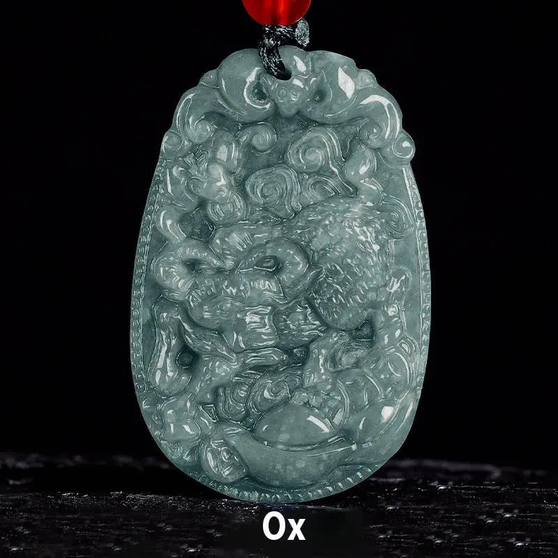 Fortune Jewel Chinese Zodiac Jade Year of the Horse Luck Rope Necklace Pendant Fortune Jewel