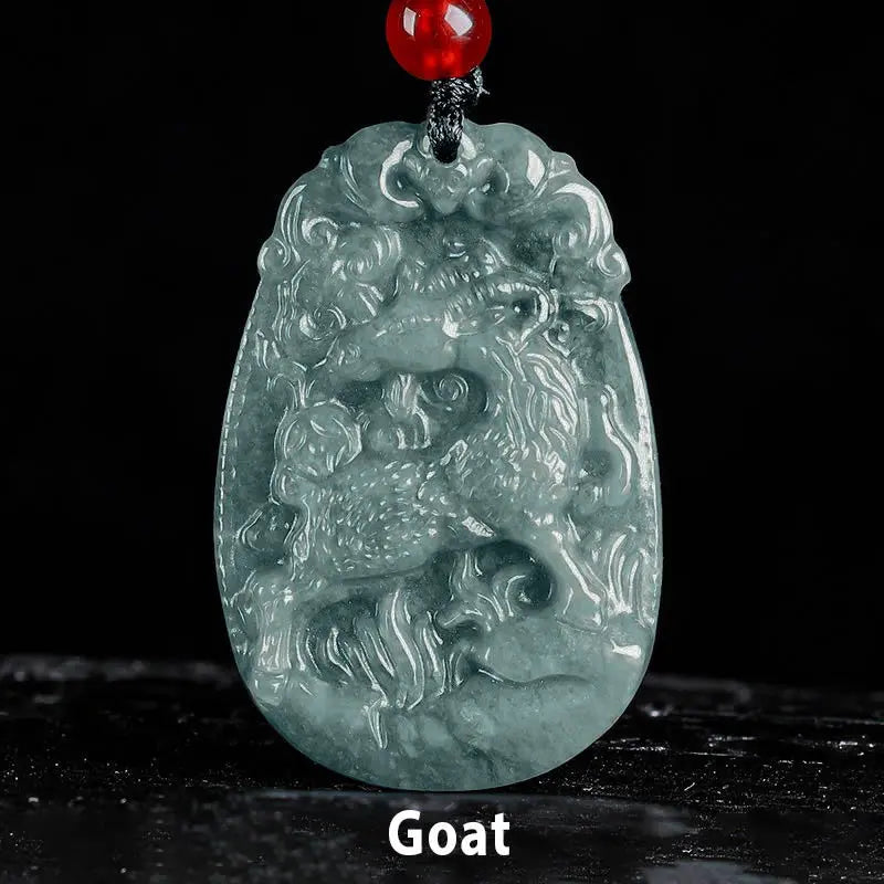 Fortune Jewel Chinese Zodiac Jade Year of the Horse Luck Rope Necklace Pendant Fortune Jewel