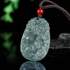 Fortune Jewel Chinese Zodiac Jade Year of the Horse Luck Rope Necklace Pendant Fortune Jewel