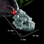 Fortune Jewel Year of the Horse Jade Ingot Luck Prosperity Rope Necklace Pendant Fortune Jewel
