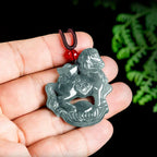 Fortune Jewel Year of the Horse Jade Ingot Luck Prosperity Rope Necklace Pendant Fortune Jewel