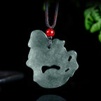Fortune Jewel Year of the Horse Jade Ingot Luck Prosperity Rope Necklace Pendant Fortune Jewel