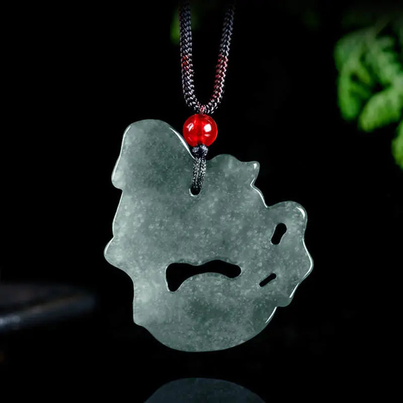 Fortune Jewel Year of the Horse Jade Ingot Luck Prosperity Rope Necklace Pendant Fortune Jewel