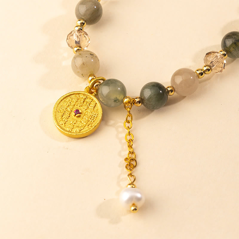 Buddha Stones Colorful Rutilated Quartz Copper Auspiciousness Double Wrap Bracelet - Fortune Jewel