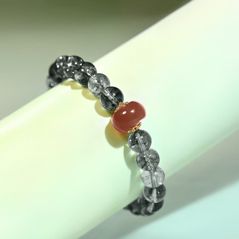 Fortune Jewel Green Phantom Red Agate Positive Bracelet - Fortune Jewel