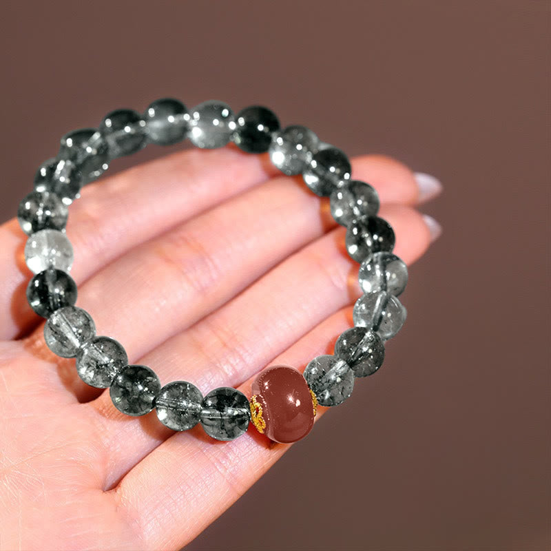 Fortune Jewel Green Phantom Red Agate Positive Bracelet - Fortune Jewel