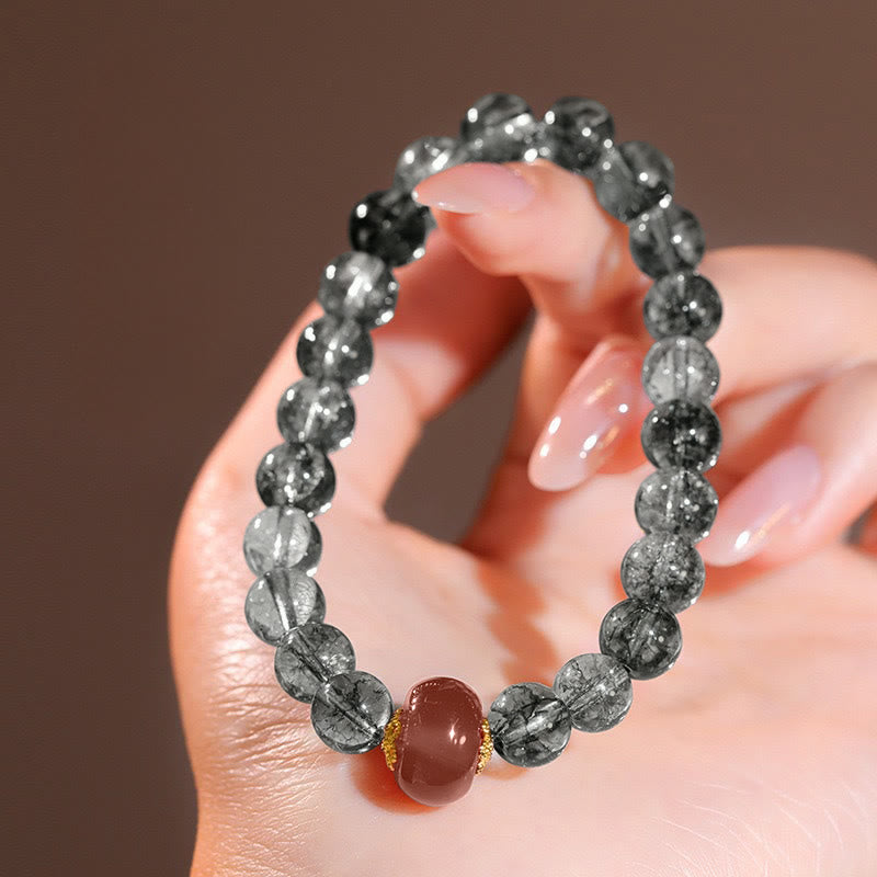 Fortune Jewel Green Phantom Red Agate Positive Bracelet - Fortune Jewel
