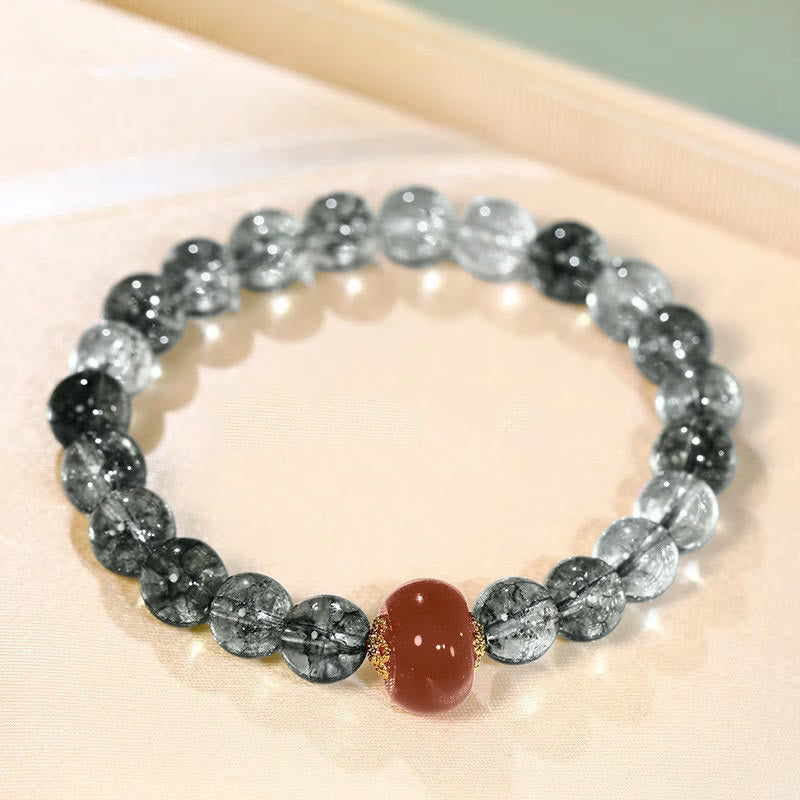 Fortune Jewel Green Phantom Red Agate Positive Bracelet - Fortune Jewel