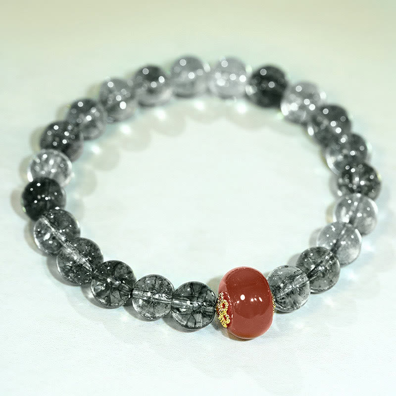 Fortune Jewel Green Phantom Red Agate Positive Bracelet - Fortune Jewel