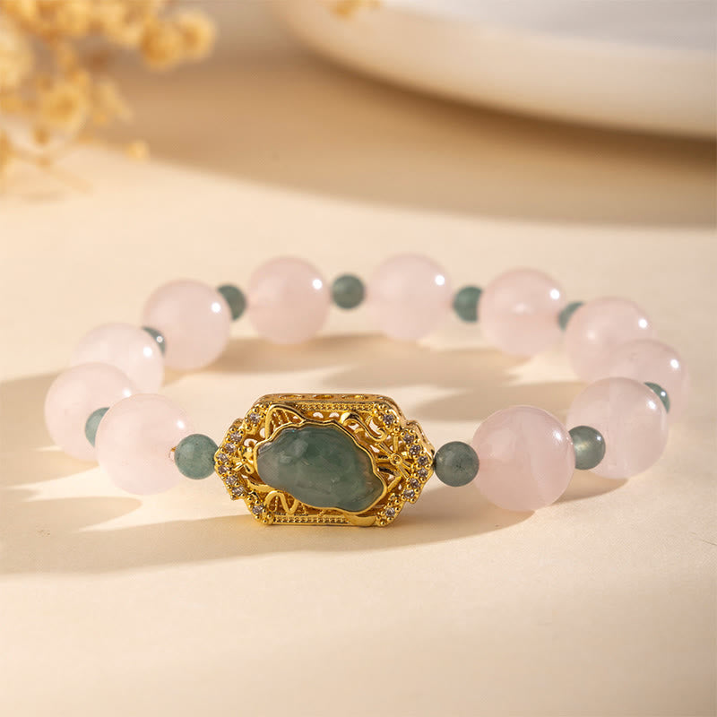 Fortune Jewel Rose Quartz Jade Caring Kindness Bracelet - Fortune Jewel
