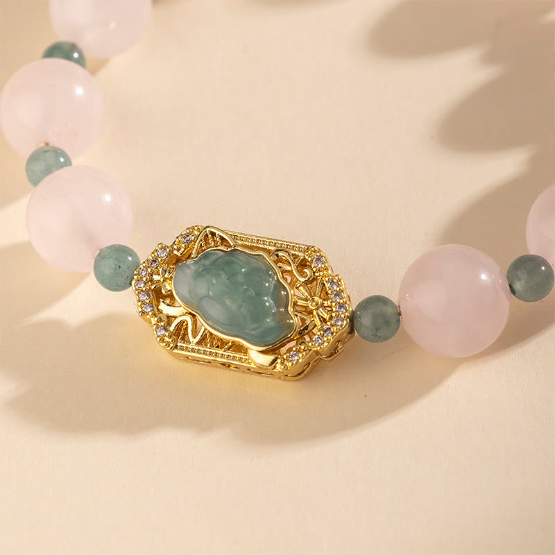 Fortune Jewel Rose Quartz Jade Caring Kindness Bracelet - Fortune Jewel