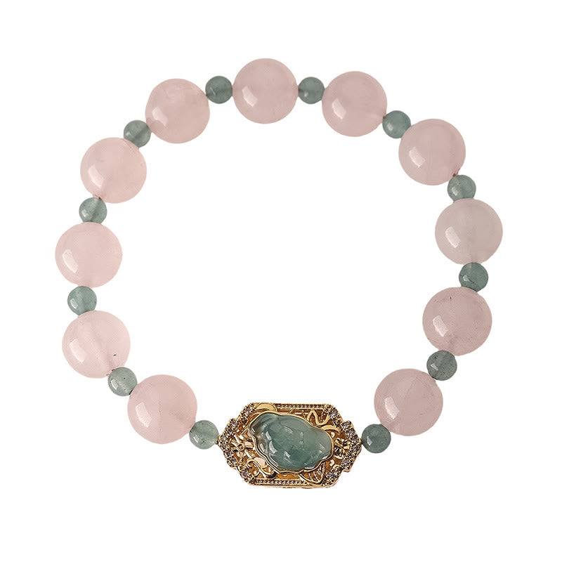 Fortune Jewel Rose Quartz Jade Caring Kindness Bracelet - Fortune Jewel
