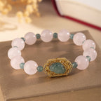 Fortune Jewel Rose Quartz Jade Caring Kindness Bracelet - Fortune Jewel