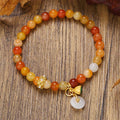 Buddha Stones Peace Buckle Golden Silk Jade Ward Off Evil Spirits Bracelet - Fortune Jewel