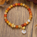 Buddha Stones Peace Buckle Golden Silk Jade Ward Off Evil Spirits Bracelet - Fortune Jewel