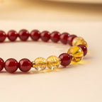 Fortune Jewel Red Agate Citrine Confidence Pleasure Bracelet - Fortune Jewel