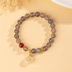 Fortune Jewel Gray Agate Red Agate Chalcedony Balance Bracelet - Fortune Jewel
