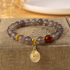 Fortune Jewel Gray Agate Red Agate Chalcedony Balance Bracelet - Fortune Jewel