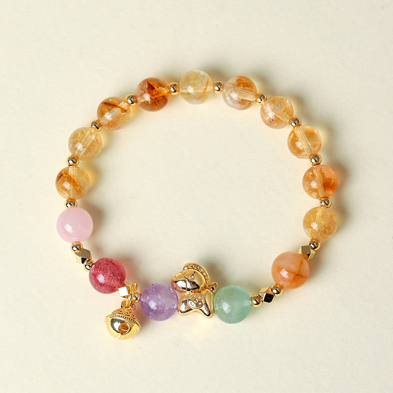 Fortune Jewel Year Of The Horse Citrine Amethyst Various Crystals Protection Bracelet - Fortune Jewel