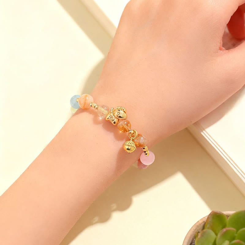 Fortune Jewel Year Of The Horse Citrine Amethyst Various Crystals Protection Bracelet - Fortune Jewel