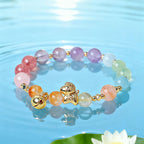 Fortune Jewel Year Of The Horse Citrine Amethyst Various Crystals Protection Bracelet - Fortune Jewel