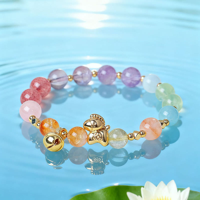 Fortune Jewel Year Of The Horse Citrine Amethyst Various Crystals Protection Bracelet - Fortune Jewel