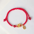 Fortune Jewel 999 Sterling Silver Year Of The Horse Peaceful And Rich Success String Bracelet - Fortune Jewel