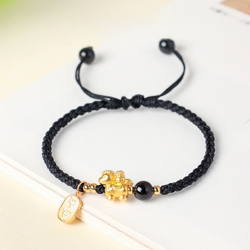 Fortune Jewel 999 Sterling Silver Year Of The Horse Peaceful And Rich Success String Bracelet - Fortune Jewel