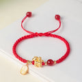 Fortune Jewel 999 Sterling Silver Year Of The Horse Peaceful And Rich Success String Bracelet - Fortune Jewel