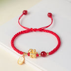 Fortune Jewel 999 Sterling Silver Year Of The Horse Peaceful And Rich Success String Bracelet - Fortune Jewel