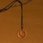 Buddha Stones Peach Wood Chinese Zodiac Year Of The Horse Ward Off Evil Spirits Necklace Pendants - Fortune Jewel