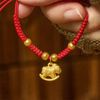 Fortune Jewel Golden Year Of The Horse Red String Copper Strength Braided Bracelet - Fortune Jewel