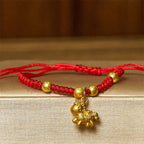 Fortune Jewel Golden Year Of The Horse Red String Copper Strength Braided Bracelet - Fortune Jewel