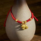 Fortune Jewel Golden Year Of The Horse Red String Copper Strength Braided Bracelet - Fortune Jewel