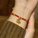 Fortune Jewel Golden Year Of The Horse Red String Copper Strength Braided Bracelet - Fortune Jewel