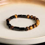 Buddha Stones Natural Black Tourmaline Tiger Eye Positive Bracelet