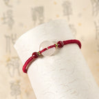 Fortune Jewel Peace Buckle White Agate Flat Knot Diamond Knot Red String Connection Bracelet - Fortune Jewel