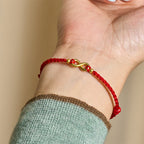 Fortune Jewel Infinity Charm Brass Red String Adjustable Protection Bracelet - Fortune Jewel