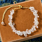 Fortune Jewel Irregular Crystal Flower Design Amethyst White Crystal Balance Bracelet - Fortune Jewel