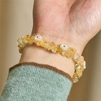Fortune Jewel Irregular Crystal Flower Design Amethyst White Crystal Balance Bracelet - Fortune Jewel