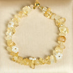 Fortune Jewel Irregular Crystal Flower Design Amethyst White Crystal Balance Bracelet - Fortune Jewel