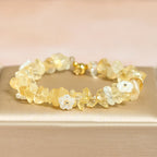Fortune Jewel Irregular Crystal Flower Design Amethyst White Crystal Balance Bracelet - Fortune Jewel
